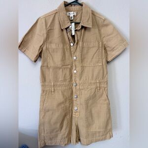 Madewell Short-Sleeve Utility Jumpsuit in Khaki NWT Size M
